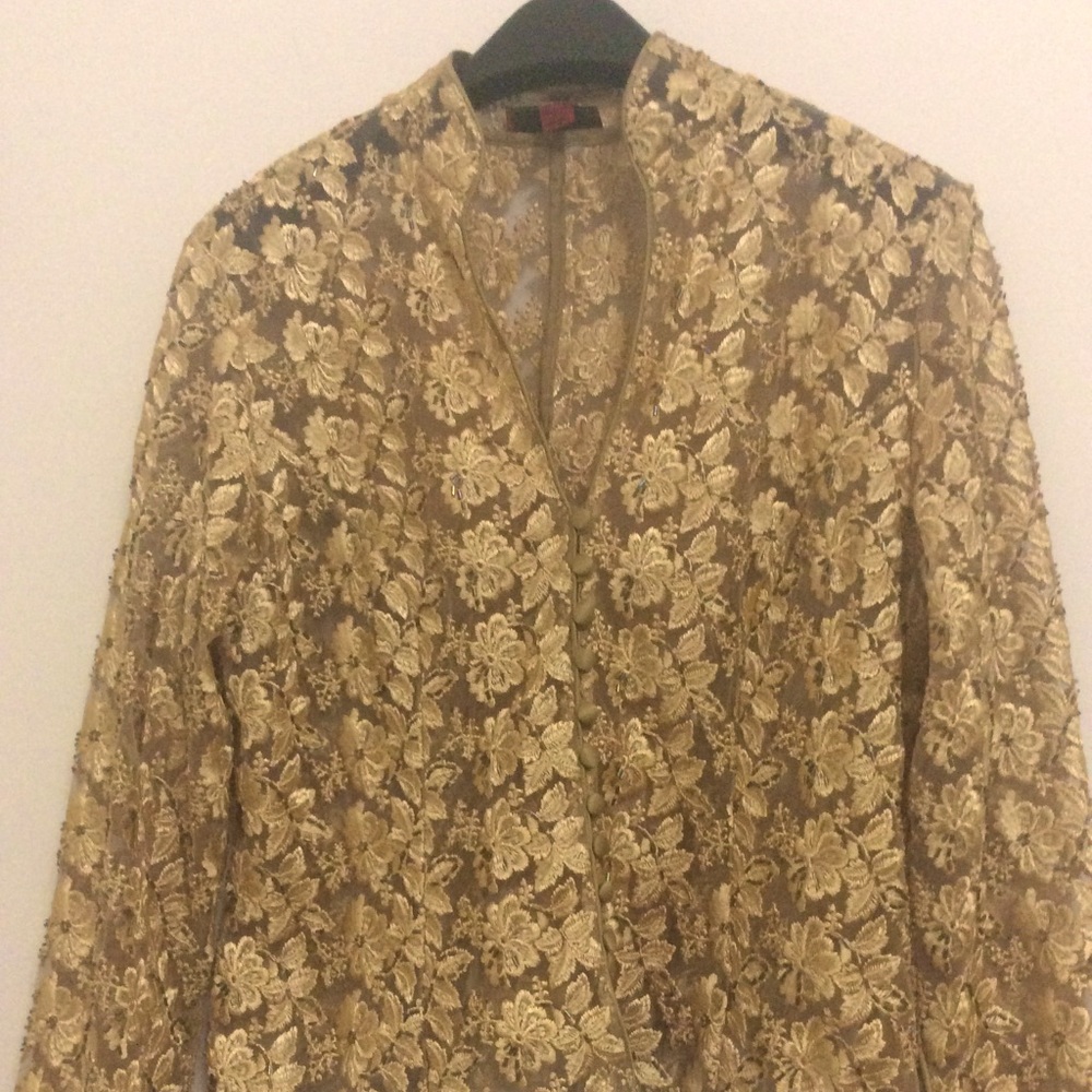 Gold beaded jacket size 12